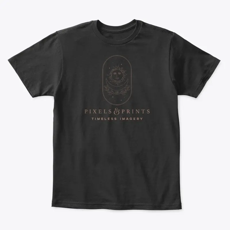 Pixels & Prints Gold Logo T-Shirt